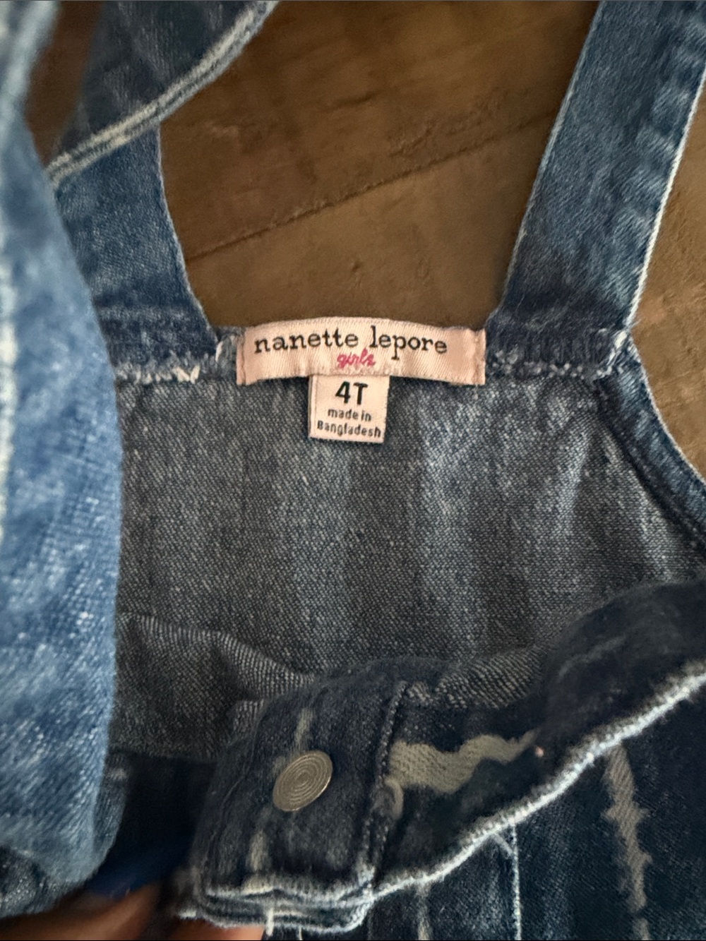 Nanette Lepore Girls Blue Tie-Dye Denim Overall Dress - Picture 2 of 4
